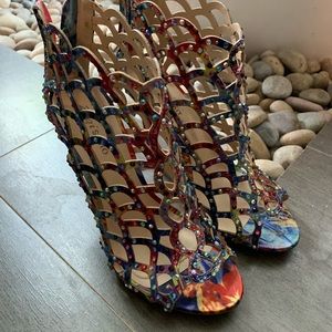 Multi-colored Rhinestone Heels
